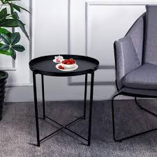 Find comfy outdoor sofas for your balcony, garden or patio here. Round Metal Side Table 20 Tall Reversible Tray Small End Table Modern Steel Patio Garden Sofa Coffee Bed Nesting Tables Nightstand For Living Room Bedroom Decor Indoor Outdoor Black Buy Online In China At China Desertcart Com Productid