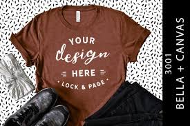 Download Heather Clay Bella Canvas 3001 Mockup Graphic By Lockandpage Creative Fabrica Shirt Mockup Tshirt Mockup Design Mockup Free