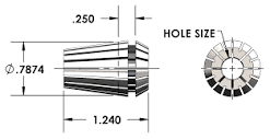 Universal Devlieg - ER20 Collet - Hole Size 3.0mm
