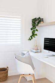 Home office computer desk, modern minimalist study desk with bookshelf and large desktop (beige). 25 Minimalist Home Offices That Inspire Shelterness