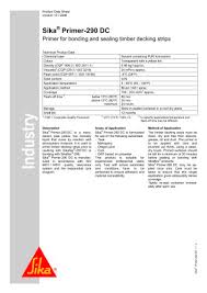 Sika Primer 290 Dc Sika Industry Pdf Catalogs