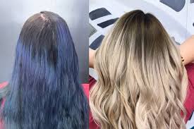You don't need to bleach your hair, but if you want bright colors a bleached blonde range. This Woman Went From Dark Blue Hair To Blonde Here S How Allure