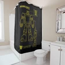 Transformers Bumblebee Schematic Shower Curtain Zazzle Com Transformers Bumblebee Curtains Transformers