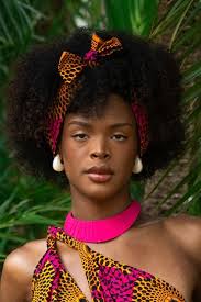 Bandeau à cheveux Aïda rose en tissu wax africain