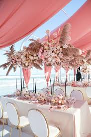 Inspired By Beyonce S Love On Top Phuong And Tung Celebrated Their Union With A Modern Beach Wedd In 2020 Beach Wedding Decorations Wedding Decorations Pink Wedding