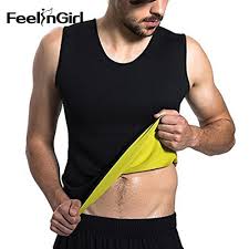 feelingirl mens hot sweat body shaper vest tummy fat burner slimming sauna tank top weight loss shapewear black c5