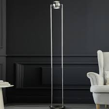 Led Standleuchte Shine Nickelmatt Chrom Acrylglas Satiniert