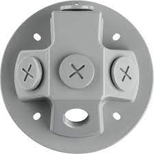 The three led lights at the bottom of it light up whenever the room that it is in darkens. Progress Lighting 5 In Metallic Gray Outdoor Flood Light Back Plate P6343 82 The Home Depot