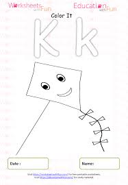 The theme of each letter is from our popular alphabet flash cards. English Preschool Letter K Coloring Page
