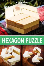 Learn how to make 14 wood items for your home, including a log stack, a planked wall, block art, and even a desk. Hexagon Puzzle Wood Puzzles Diy Mirror Woodworking Plans Woodworking Projects