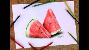 Whatever your style, if you've ever longed to make realistic drawings of your favorite. Speed Drawing Realistic Watermelon Watermelon Drawing Colored Pencil Artwork Pencil Art Drawings