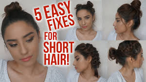 The two box braids, which are essentially just very tight. 5 Easy Hairstyles For Short Hair No Heat Lazy Day Running Late Hair Fixes Youtube
