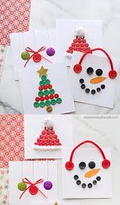 Christmas Button Cards The Best Ideas For Kids Christmas Card Crafts Button Christmas Cards Christmas Cards Handmade