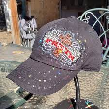 Ladies Black Faith Bling Hat Etsy Bling Hats Swarovski Crystals