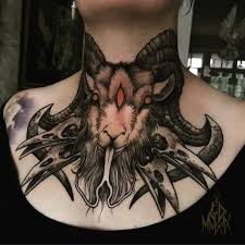 Xerxes On Instagram Baphomet Neck Tattoo Grindesign Tattoo Baphomet Baphometart Tattoos Tattoo Tattooedgi Creepy Tattoos Satanic Tattoos Neck Tattoo