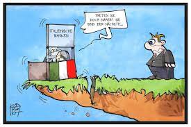 Seitdem dürfen banken nicht einfach mit steuergeldern gerettet werden, wie es nach der finanzkrise 2008 oft geschehen ist. Italienische Banken Von Kostas Koufogiorgos Wirtschaft Cartoon Toonpool
