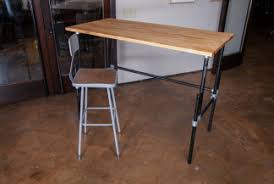 Diy walnut desk with steel legs. Adjustable Height Sitting And Standing Desk Simplified Building