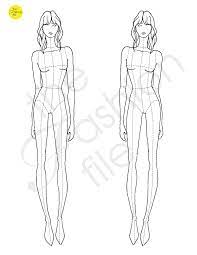 Fashion Illustration Croquis Template Ai Pdf Png For Etsy In 2021 Fashion Figure Templates Fashion Design Template Fashion Illustration Template