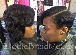 If your gorgeous mane is shorter than you would want it to be, you can always choose a nice weave. Goddess W Bangs Goddess Braid Styles Braids With Curls Goddess Braids