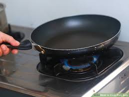 Hasil carian imej untuk 1. Heat a fry pan medium heat temperature.
