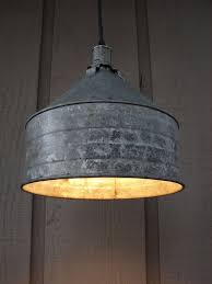 Upcycled Galvanized Farm Tub Pendant Light Rustic Pendant Lighting Rustic Lighting Rustic Lamps