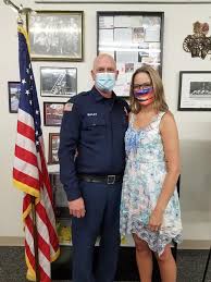 Today, we honored the final 2 firefighters who recently earned their  badges. Congratulations to new Firefighter/Paramedic Kyle Printz, who  recently graduated from the fire academy and received his badge at that  ceremony