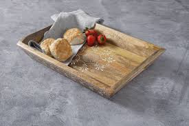 The Cravings By Chrissy Teigen 16 5 In Mango Wood Tray Is Decorative And Functional Tray Measures 16 5 X 12 In With Built In Wood Tray Tray Decorative Tray