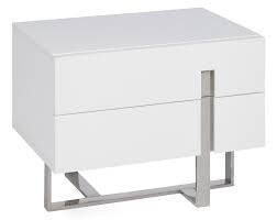 Chevet design blanc laque vous pouvez éventuellement. Designer Chevet Design Bois Laque Blanc Et Pieds Acier Chrome Dezina Lestendances Fr