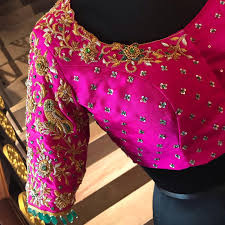 Maggam work blouse designs are the forefront of current machine embroidery trends; Latest 7 Maggam Work Blouse Maggam Work Blouse Photos Maggam Work Images Designs