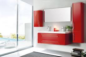 Ce meuble suspendu de 120 cm, équipé de deux tiroirs avec fermetures amorties softclose peut accueillir la vasque à poser de votre choix. Mobilier De Salle De Bain Double Vasque Emy Rouge Laque Haut De Gamme