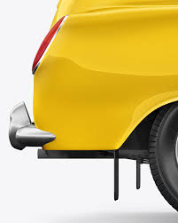 Download Retro Cab Car Mockup Side View In Vehicle Mockups On Yellow Images Object Mockups PSD Mockup Templates