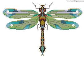 Emerald Dragonfly Counted Cross Stitch Patterns And Charts