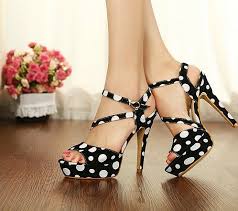 Black And White Polka Dot Heels Womens Black And White Polka Dot Sandals Heels Women Shoes Pretty Shoes