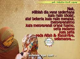 Nak Pilihlah Dia Yang Sederhana Juga Rajin Sholat Giat Bekerja Juga Rajin Mengaji Menyayangimu Juga Menyayangi Orang Tuamu Setia Pa Kutipan Mekah Sederhana