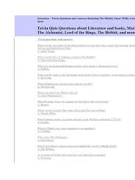 Mark twain's, the adventures of huckleberry finn, is the famous tale of huckleberry finn. Quiz 2 Pdf Quiz The Hobbit
