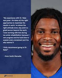 When a WR for the New York Giants needs to get his ankle rehab right, he  trusts the process that maximizes results. Check the feedback from @mirrsm  Ihimir Smith-Marsette: “He takes all