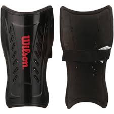 Wilson Black And Red Shin Guard With Velcro Closure Straps