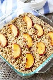 Baked Peach Almond Oatmeal Recipe On Twopeasandtheirpod Com An Easy And Healthy Breakfast Baked Peach Recipes Eat Breakfast