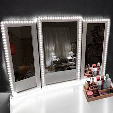 Furniture black makeup table with lighted mirror and small. Led Vanity Mirror Lights Kit Kohree 13ft 4m Make Up Vanity Mirror Light Strip Diy Hollywood Style Mirror Li Diy Vanity Mirror Mirror With Lights Vanity Mirror