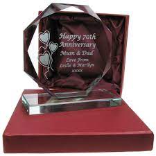 There's just something really romantic about following. Personalised 70th Platinum Wedding Anniversary Presentation Cut Glass Gift Ebay