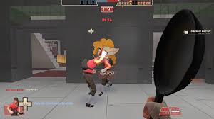 2401921 - suggestive, artist:glue, pear butter, earth pony, pony, g4,  ahegao, blushing, engineer, engineer (tf2), eyes rolling back, female,  frying pan, game screencap, heart eyes, mare, scout (tf2), screenshots,  team fortress 2,