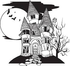 esboço de castelo assustador. desenho vetorial preto e branco. para livros  de colorir e para design 13926939 Vetor no Vecteezy