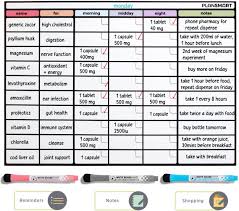 Plan Smart Dry Erase Magnetic Medication Chart Whiteboard
