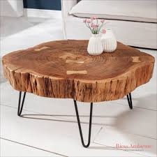 Handgearbeiteter Baumstamm Couchtisch Goa 80cm Akazie Hairping Legs In 2020 Couchtisch Baumstamm Holzscheibe Tisch Couchtisch