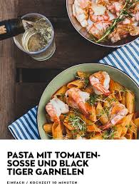 Pasta Rezept Mit Black Tiger Garnelen Pasta Mit Tomatensauce Und Black Tiger Garnelen Einfach Und In 10 Minuten Auf Dem Tisch Pas Rezepte Garnelen Tomaten