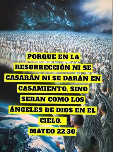 En la resurrección, las personas no se casarán ni serán dadas en  casamiento, sino que serán como los ángeles que están en el cielo. Pero en  cuanto a la resurrección de los
