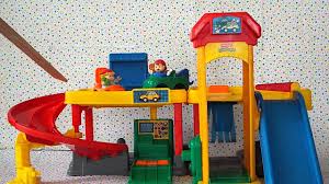 1x road trip ready garage playset 1x happy animal farm playset subject to change. Fisher Price Little People Ramps Around Garage Youtube