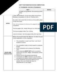 © © all rights reserved. Emcee Script For Poem Recitation 2014