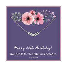 All orders are custom made and most ship worldwide within 24 hours. 50th Birthday Gifts For Women Sterling Silver Necklace Five Pearls For Her 5 Decades 50 Years Old Jewelry Gift Idea Buy Online In Burkina Faso At Burkinafaso Desertcart Com Productid 151023967