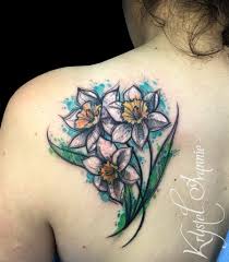 Daffodil is a symbol of hope of overcoming obstacles and finally emerging victorious. Watercolor Daffodil Flower Tattoo Novocom Top